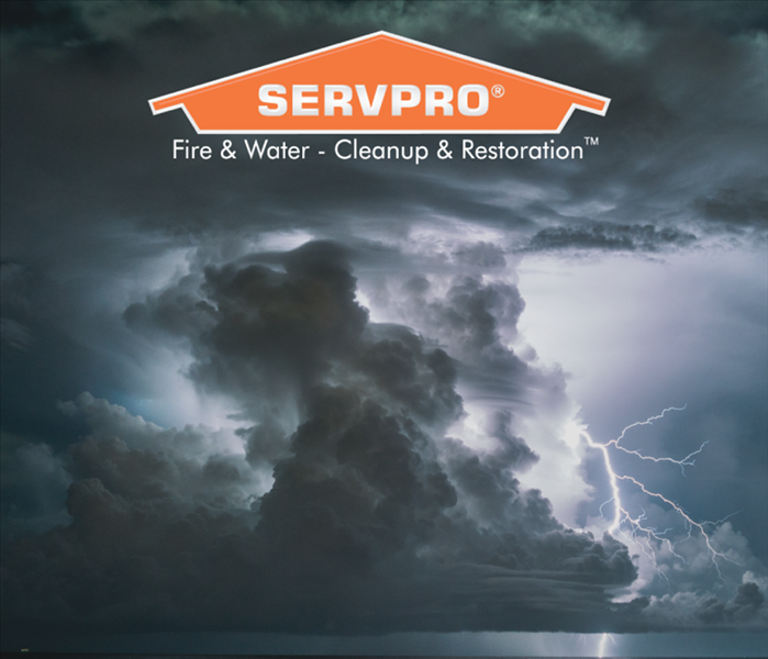 Storm brewing in the sky with SERVPRO logo